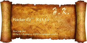 Hadaró Kitti névjegykártya